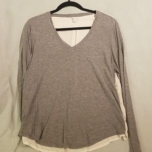 Fossil Silk and Rayon Long Sleeve Blouse